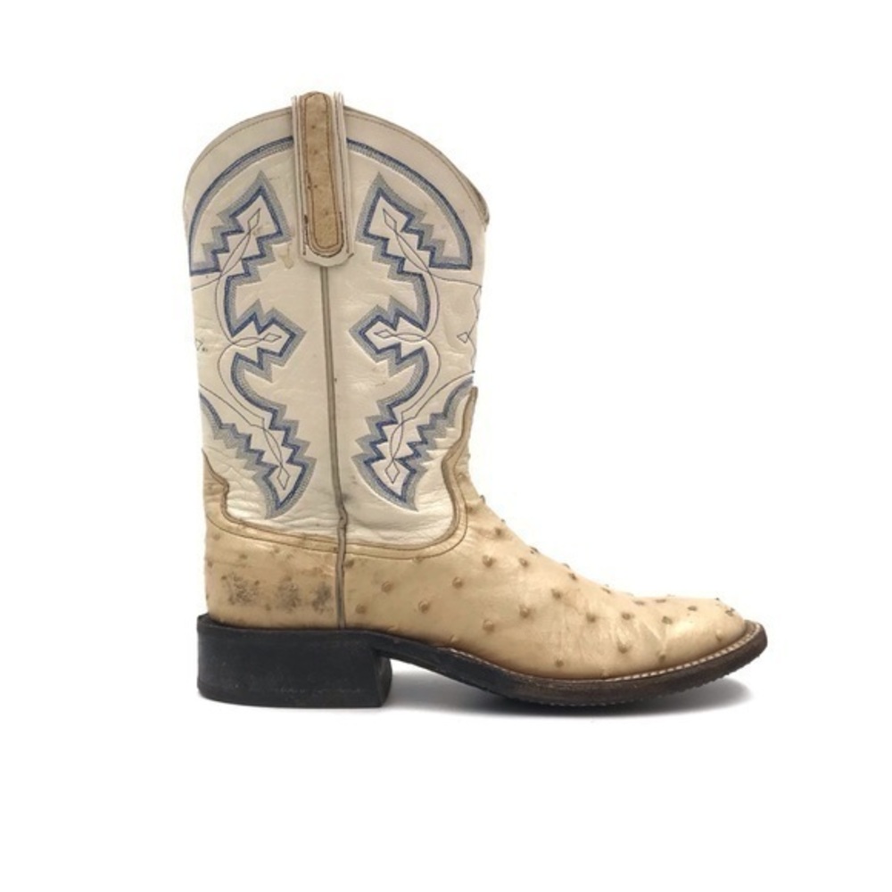 Anderson Bean Tan Cream Full Quill Leather Boots Womens Size 6B